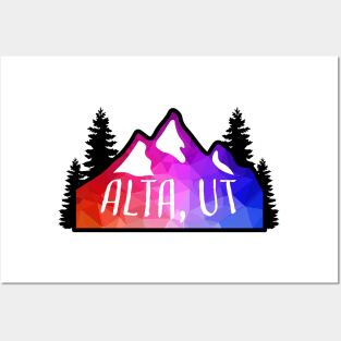 Geometric Colorful Mountain Alta, Utah Posters and Art